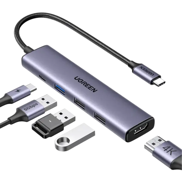 UGREEN Revodok 105 USB-C Hub 5-in-1 Multiport Adapter 4K HDMI